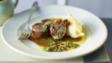 Breast of lamb with broccoli, anchovy and caper dressing