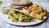Fish fingers with pitta bread
