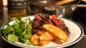Wild Scottish venison with port, figs and potato wedges