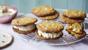 Peanut butter cookies with banana ice cream 