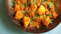 Potato and pea curry with tomato and coriander (aloo dum) 