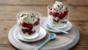Raspberry and cherries jubilee trifle