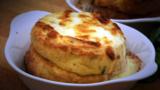 Double baked cheese soufflés
