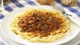 Microwave spaghetti bolognese