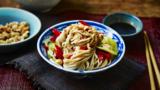 Noodle salad with chilli nuts