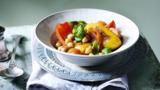 Peppers with chickpeas and harissa