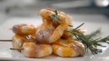 Prawn, prosciutto and rosemary skewers 