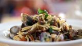 Spaghetti with clams and chilli