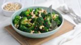 Toasted cashew and chilli broccoli salad with sesame soy dressing