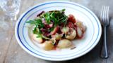 Warm potato salad with shallot dressing