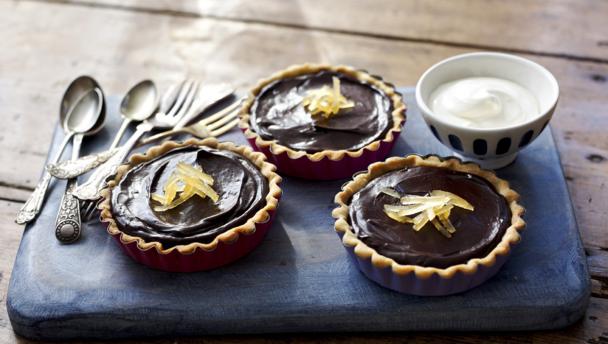 Chocolate and ginger tarts 
