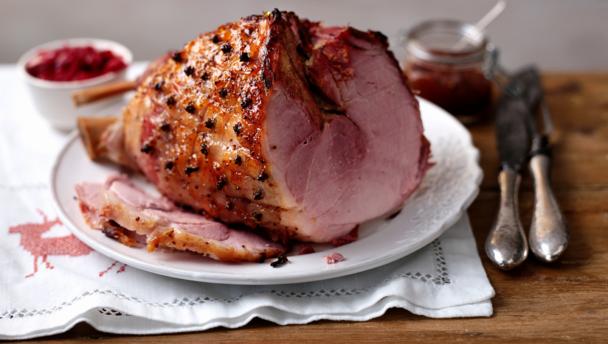Honey and marmalade-glazed gammon joint
