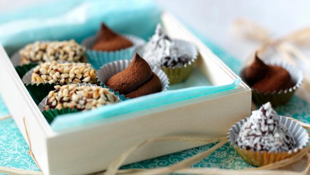 Homemade chocolate truffles