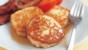 Potato drop scones with grilled bacon and tomato