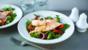 Seared salmon and chorizo salad
