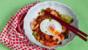 Spicy prawn rice with fried egg 