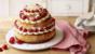 Three-tier white chocolate and raspberry cheesecake